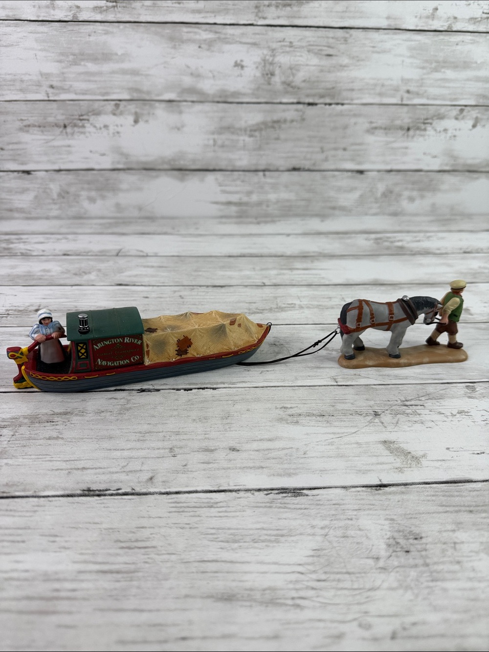 Department 56 Dickens’ Village Series “Abington Canal Boat” #58522 (Set Of 2)